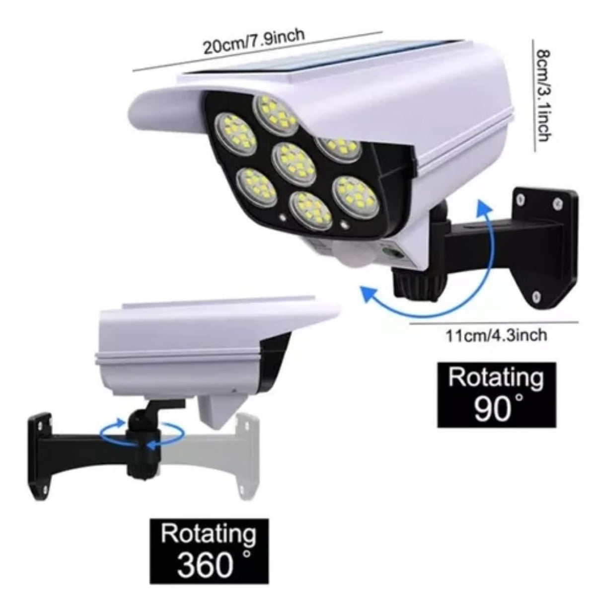 Lámpara Solar 77 LED | Sensor PIR + Diseño Tipo Cámara