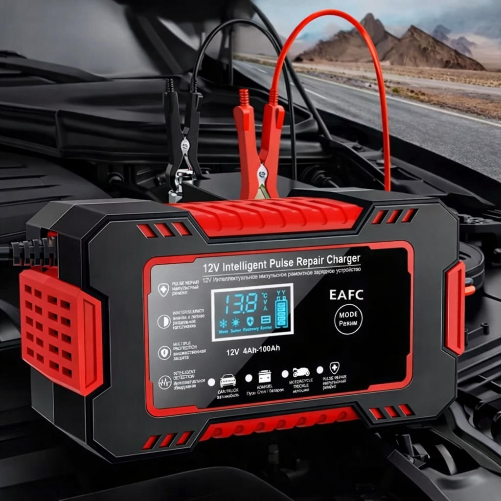 Contenido y dimensiones del cargador 12V