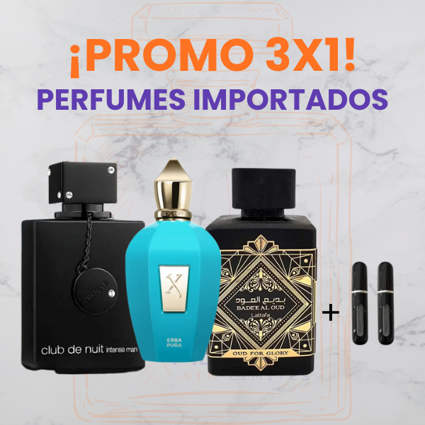3 Perfumes + 2 Regalo (Erba Pura, Club de Nuit, Oud For Glory)