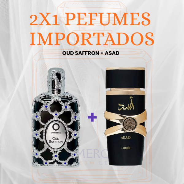 🔥 2 Perfumes Premium + Perfumero Regalo (Oud Saffron, Asad)