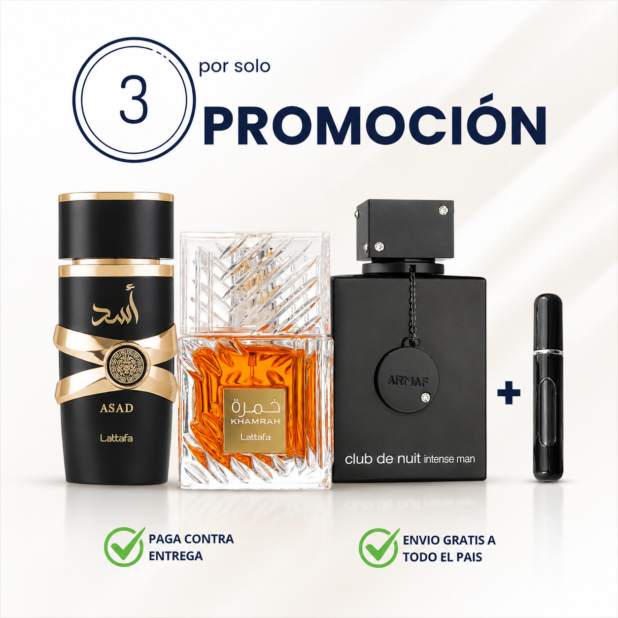 🔥 Pague 1 Y Lleve 3 + Regalo [Asad, Khamrah, Club de Nuit]