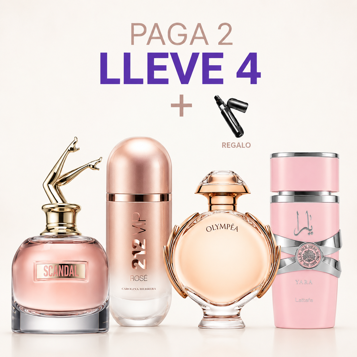 🌷Pague 2 y Lleve 4 + Regalo [Yara ,Scandal Dama ,212 Rose ,Olympea]