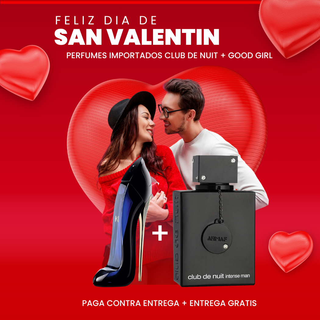 💕 Duo Día de los Enamorados – Good Girl + Club de Nuit Woman 100ml c/u + Perfumero de Regalo