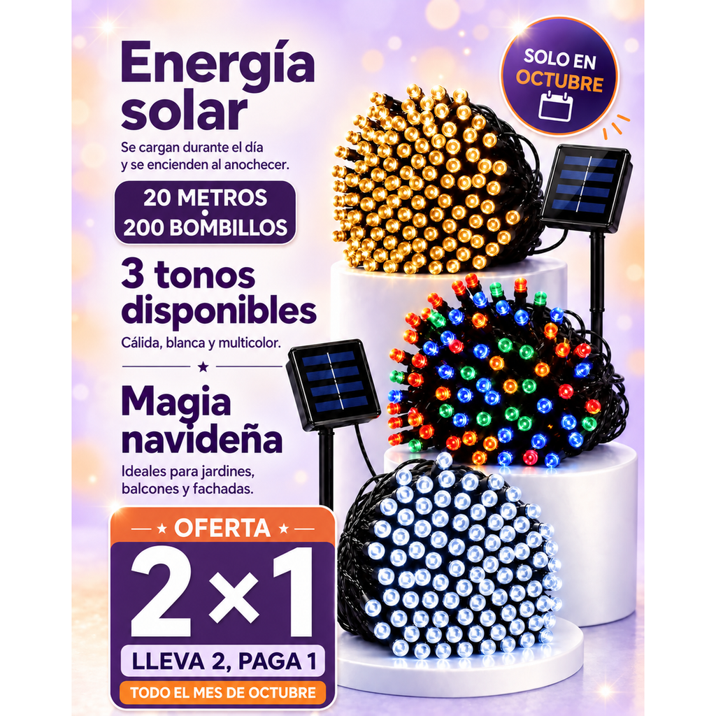 Luces solares navideñas 2x1 - imagen 1