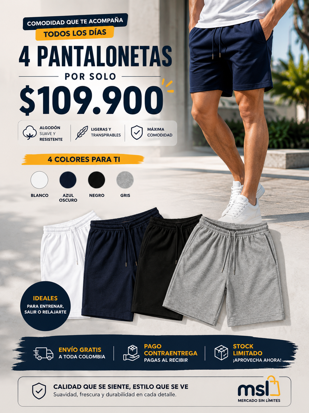 4 Pantalonetas por $109.900 | Ahorra Más Llevando el Combo