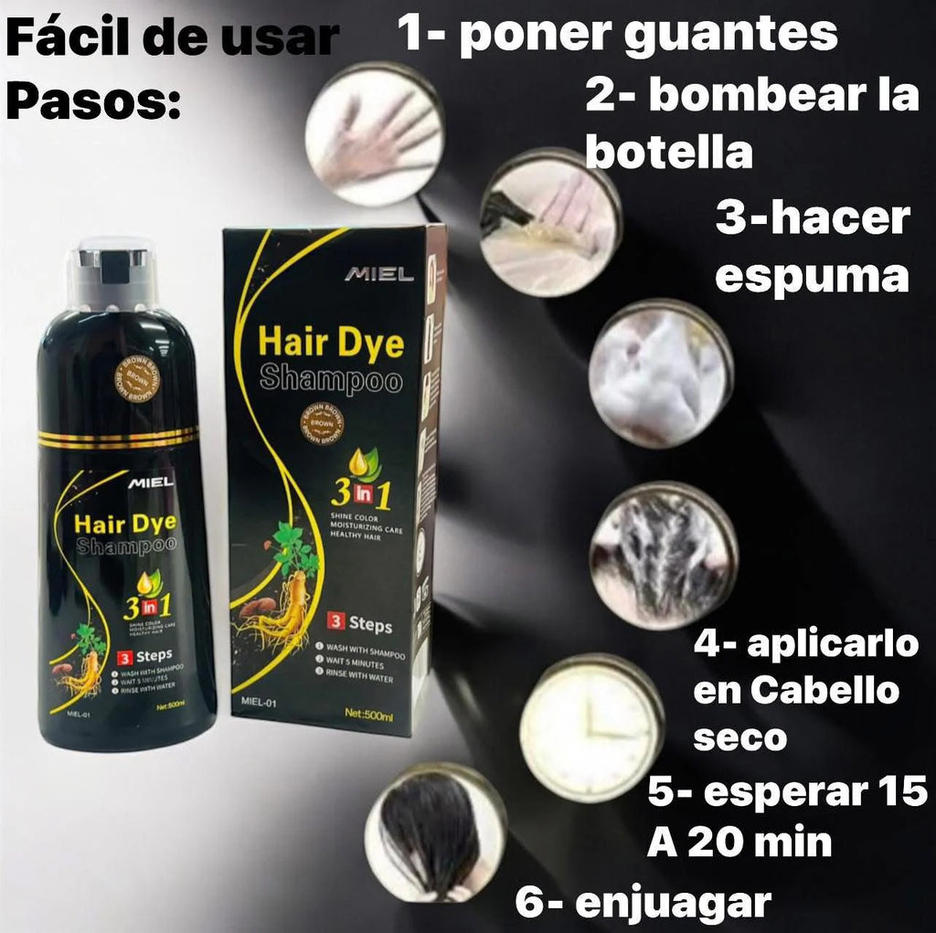 Shampoo Cubre Canas 3 en 1 marca Miel ®︎