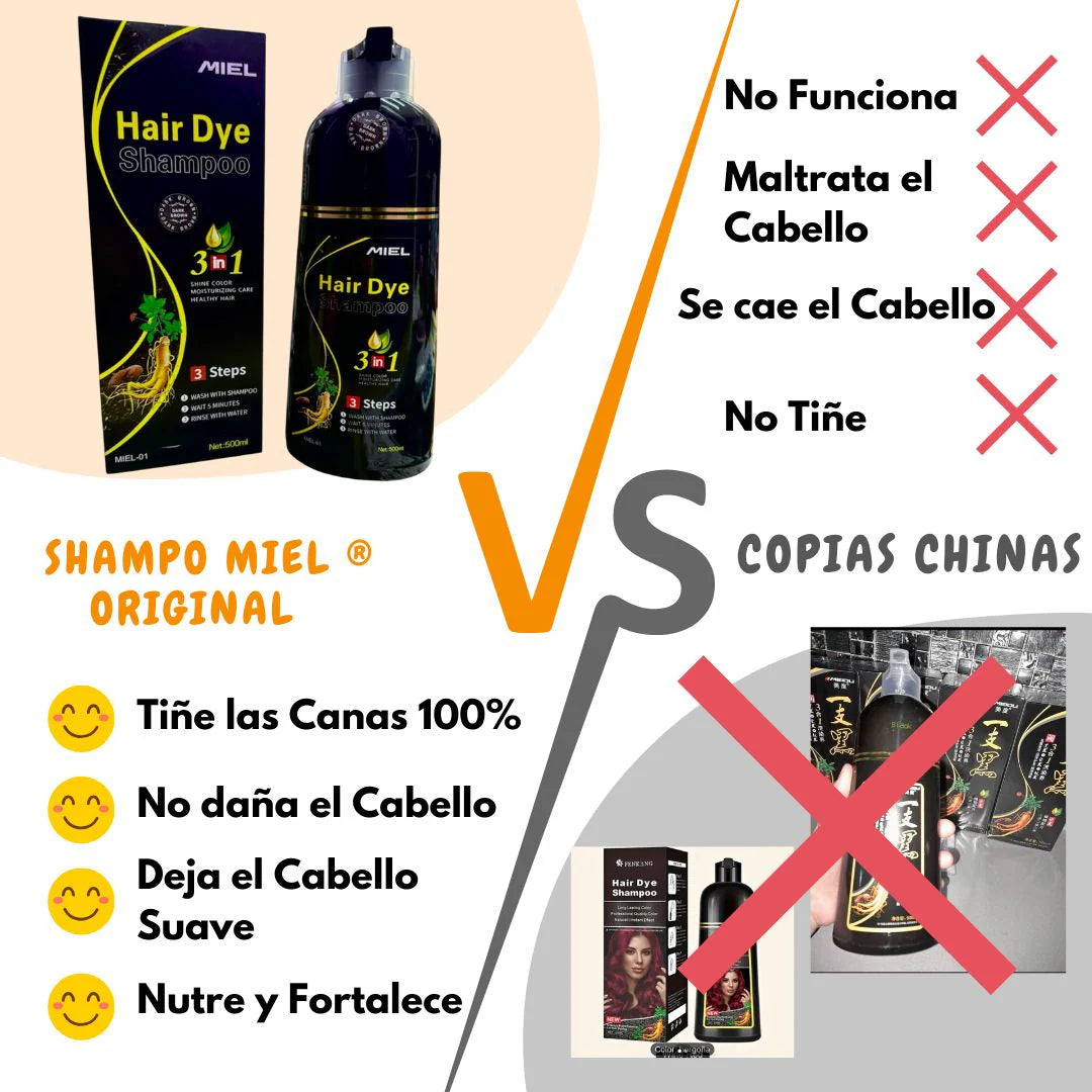 Shampoo Cubre Canas 3 en 1 marca Miel ®︎