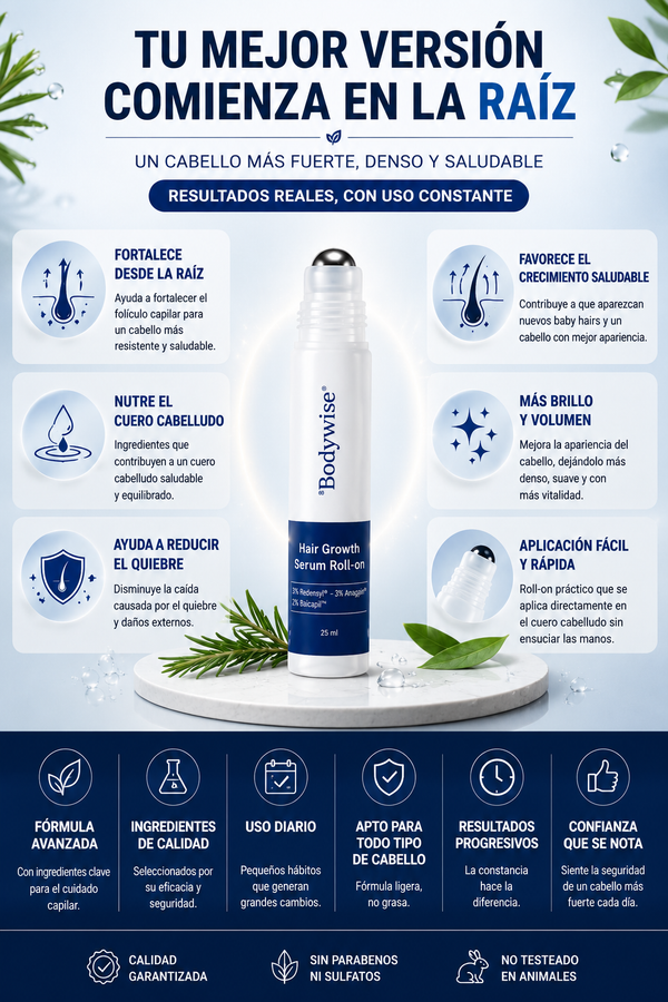 Beneficios y aplicación de BodyWise Hair Growth