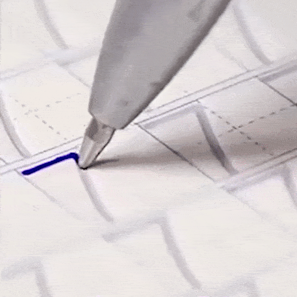 Bolígrafo siguiendo ranuras 3D para practicar trazos de caligrafía