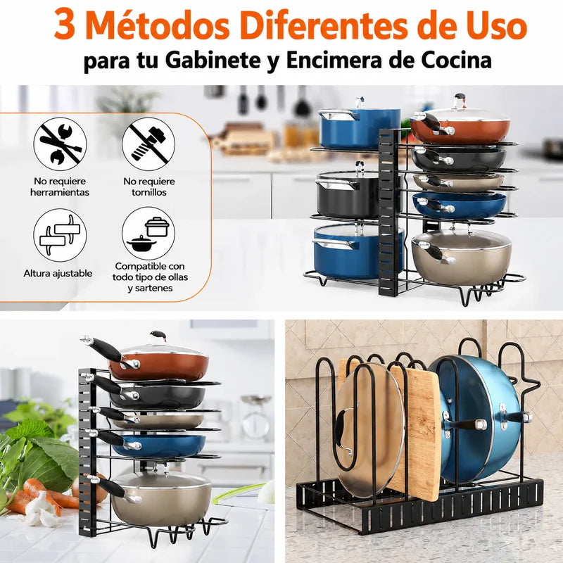 Tres configuraciones del organizador RackChef